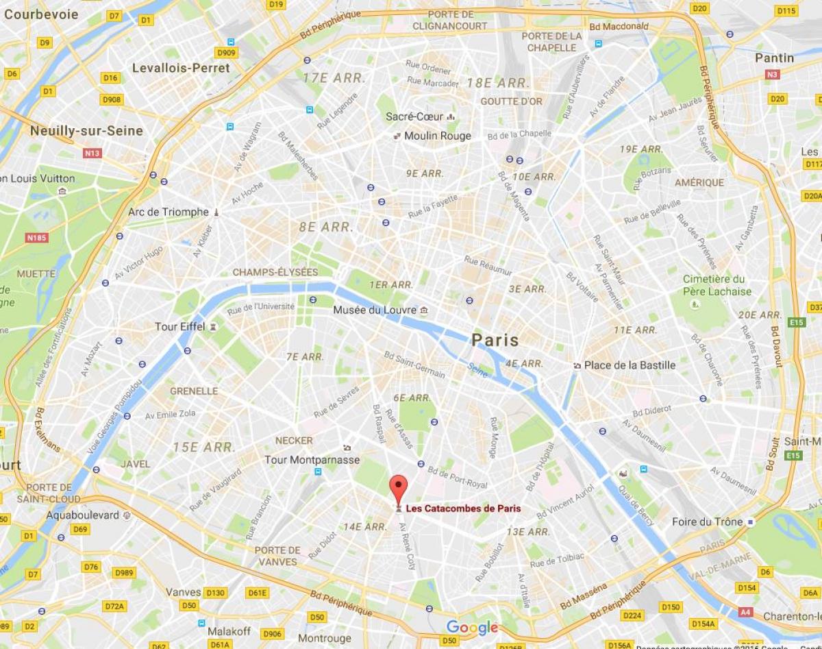 Kaart van Catacomben van Parijs