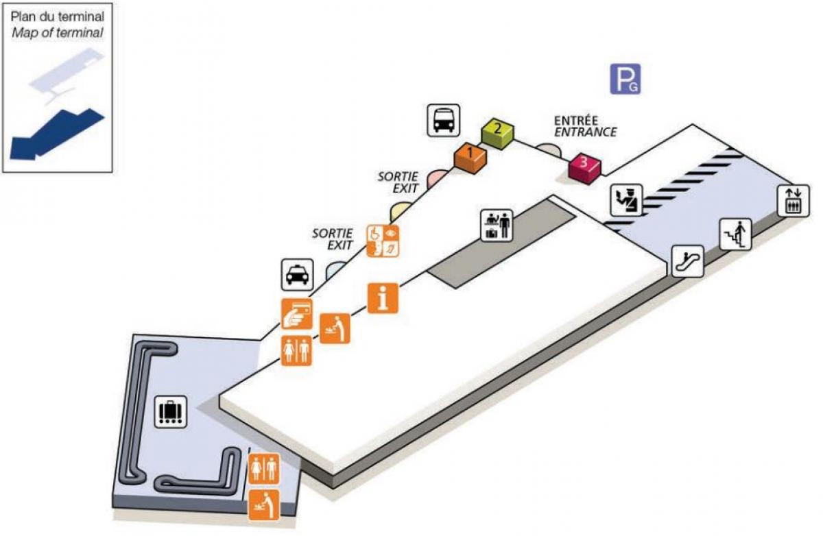 Kaart van CDG vliegveld terminal 2G
