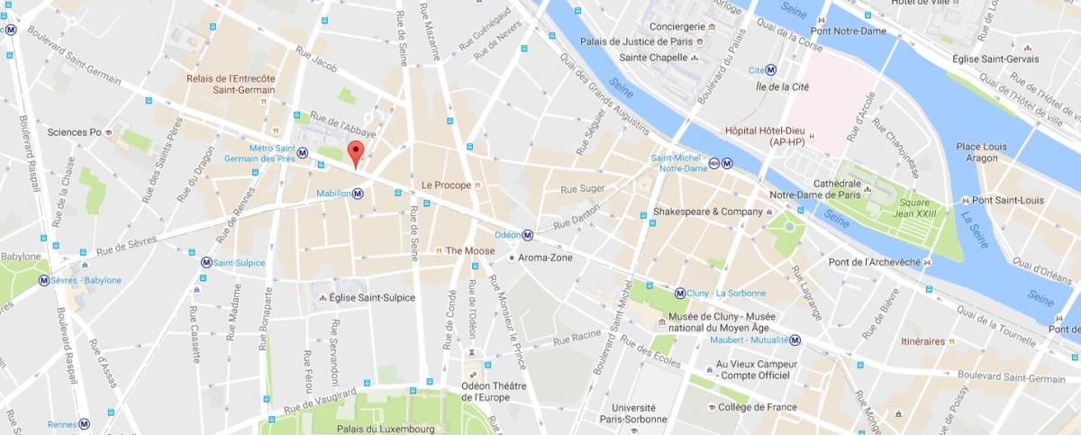 Kaart van de Boulevard Saint-Germain