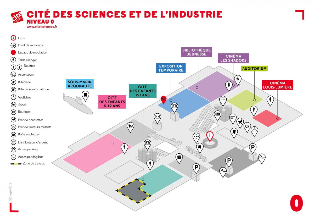 Kaart van Het Cité des Sciences et de l ' Industrie