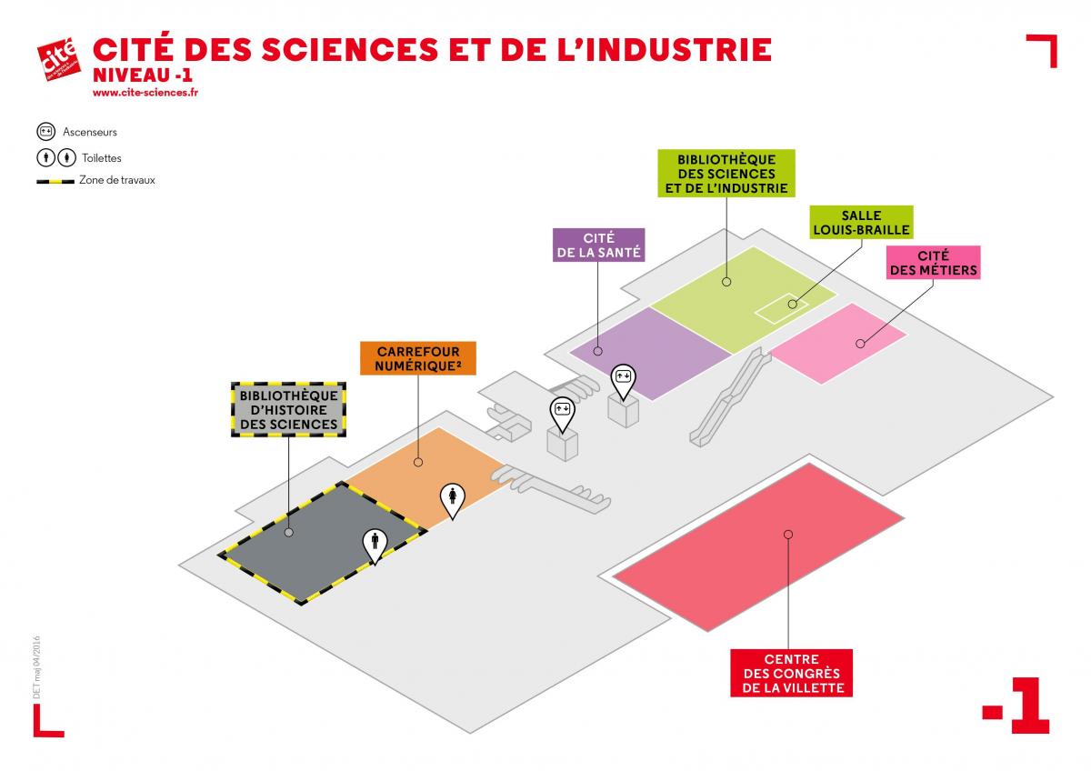 Kaart van Het Cité des Sciences et de l ' Industrie Niveau -1