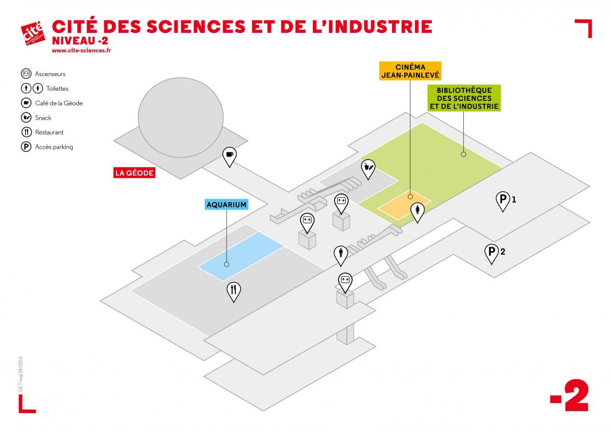 Kaart van Het Cité des Sciences et de l ' Industrie Niveau -2