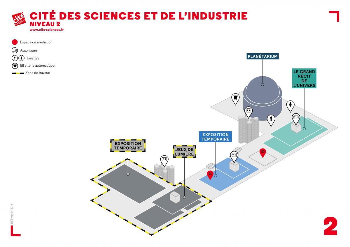 Kaart van Het Cité des Sciences et de l ' Industrie Niveau 2