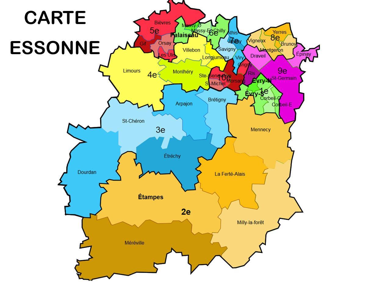 Kaart van de Essonne