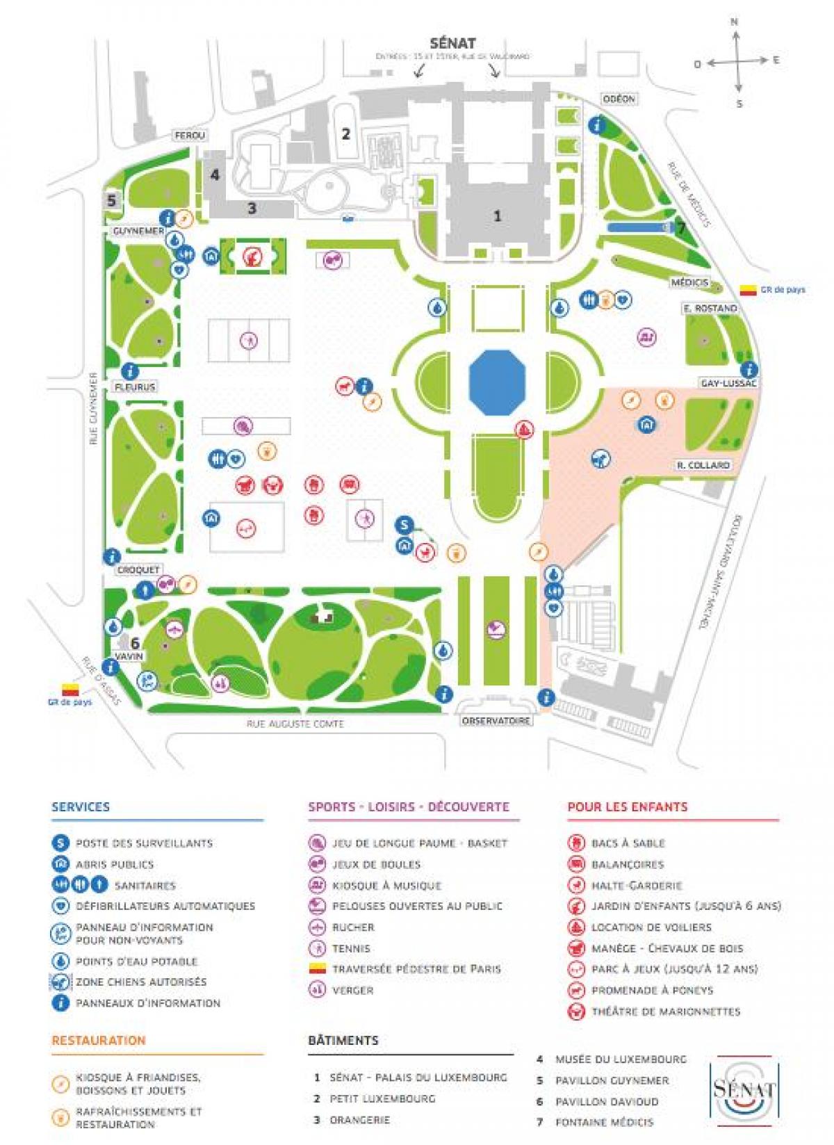 Kaart van De Jardin du Luxembourg