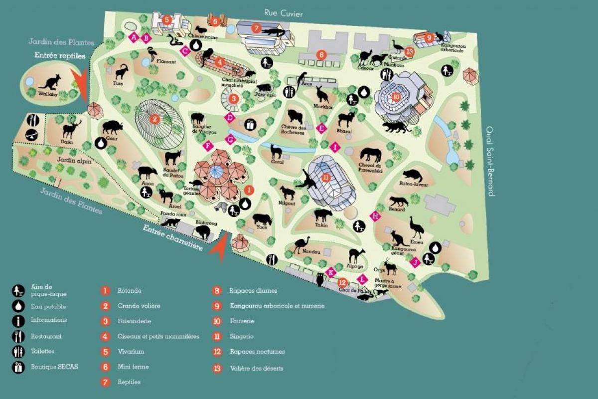Kaart van De Ménagerie du Jardin des Plantes