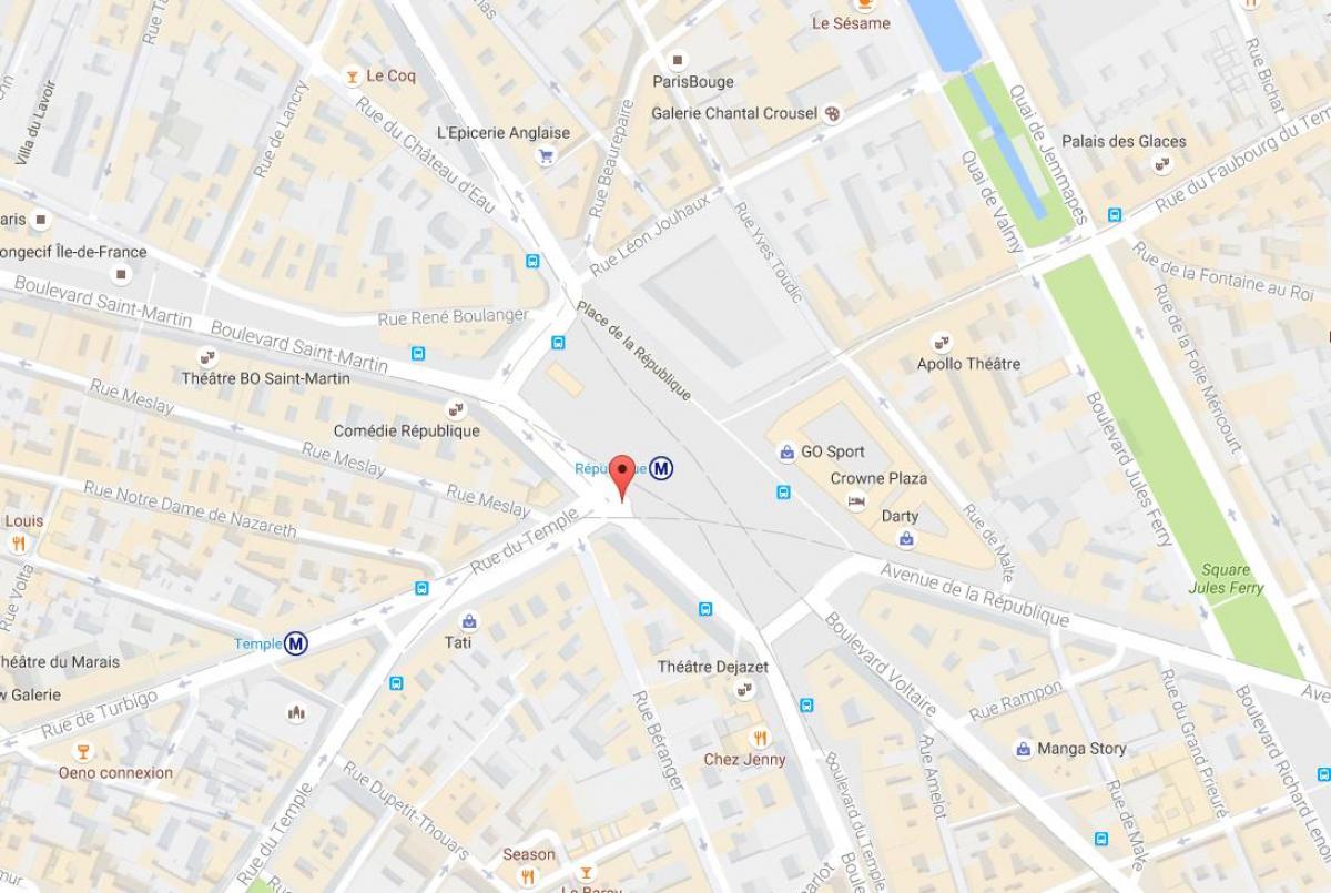 Kaart van Het Place de la République