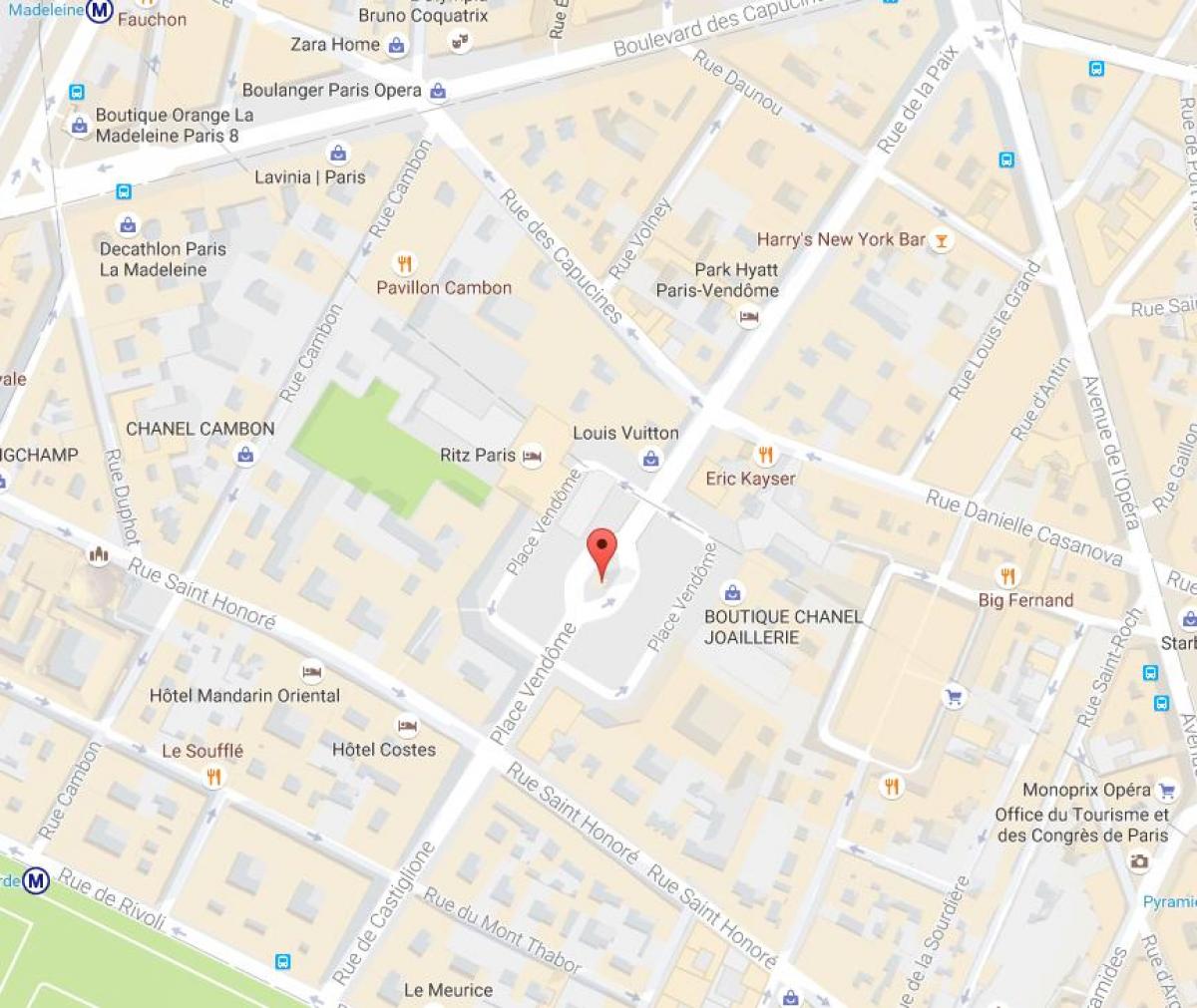 Kaart van Het Place Vendôme