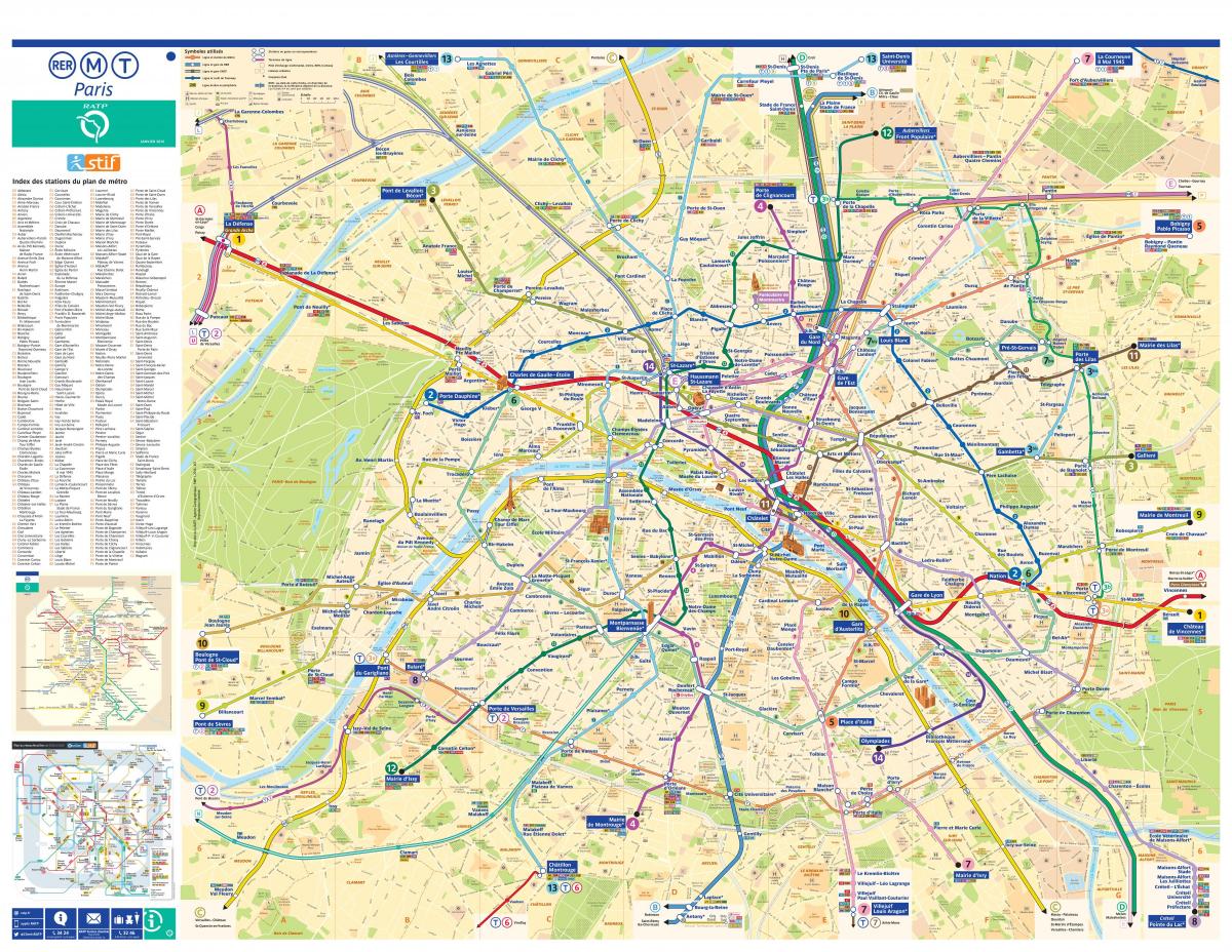 Kaart van de RATP metro