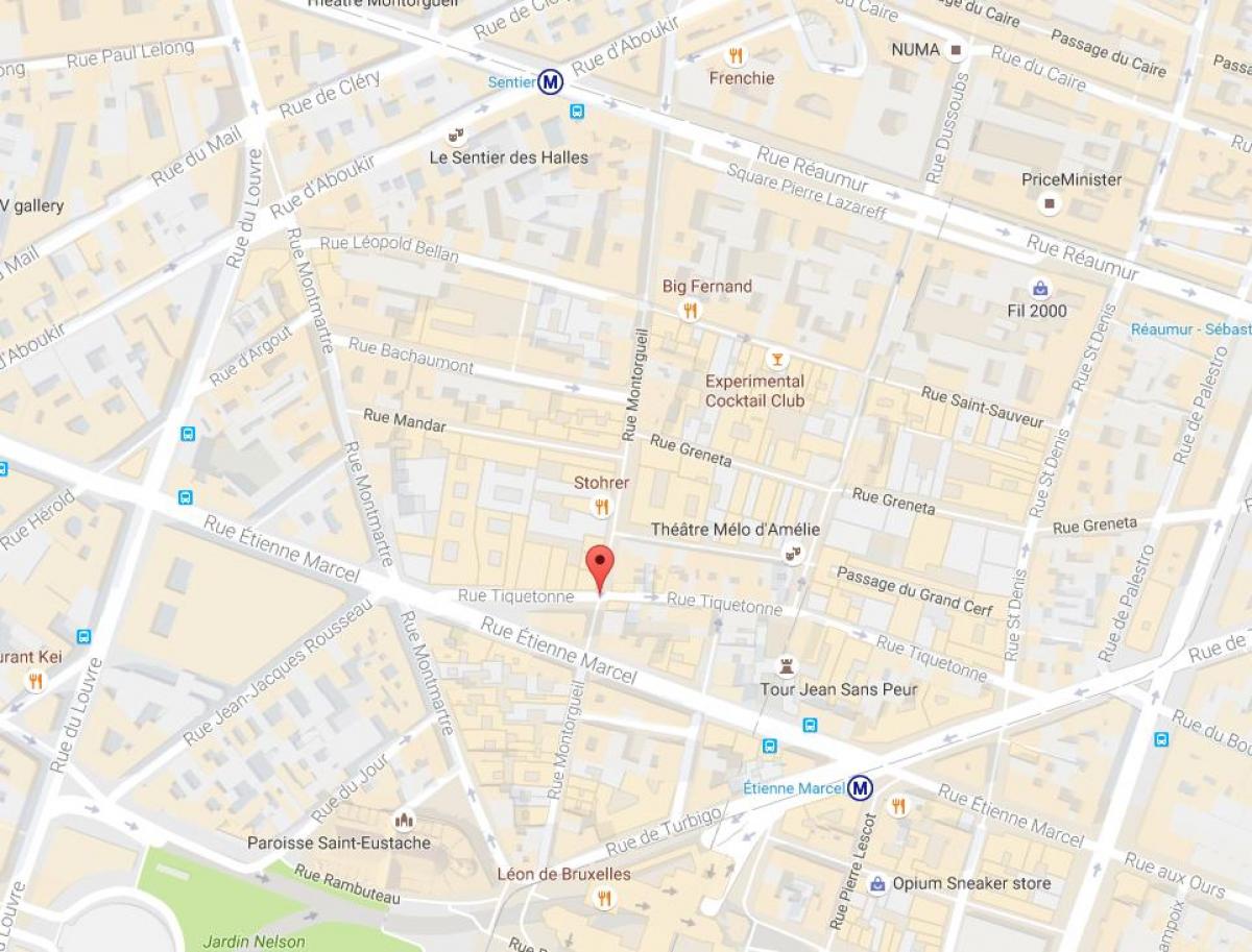 Kaart van De rue Montorgueil