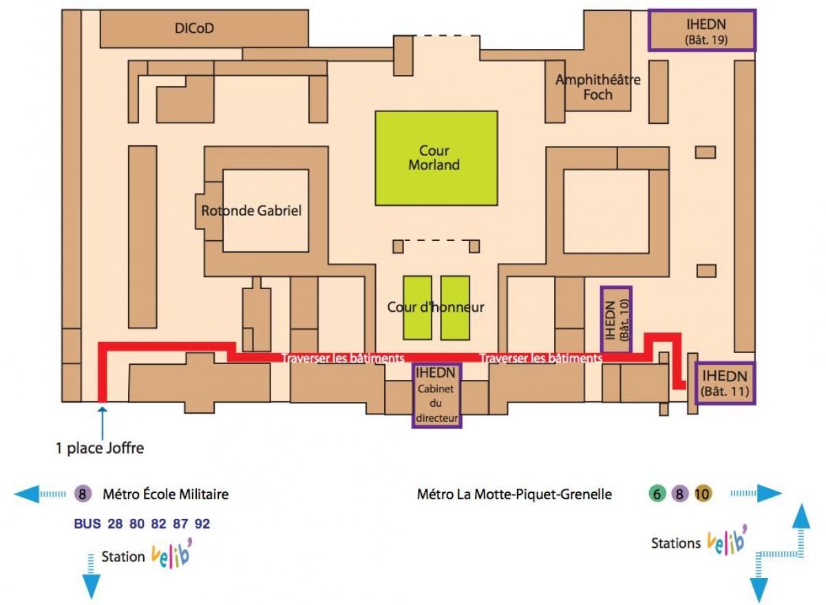 Kaart van de École Militaire