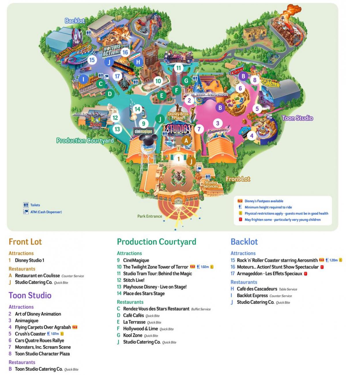 Kaart van de Disney Studio ' s