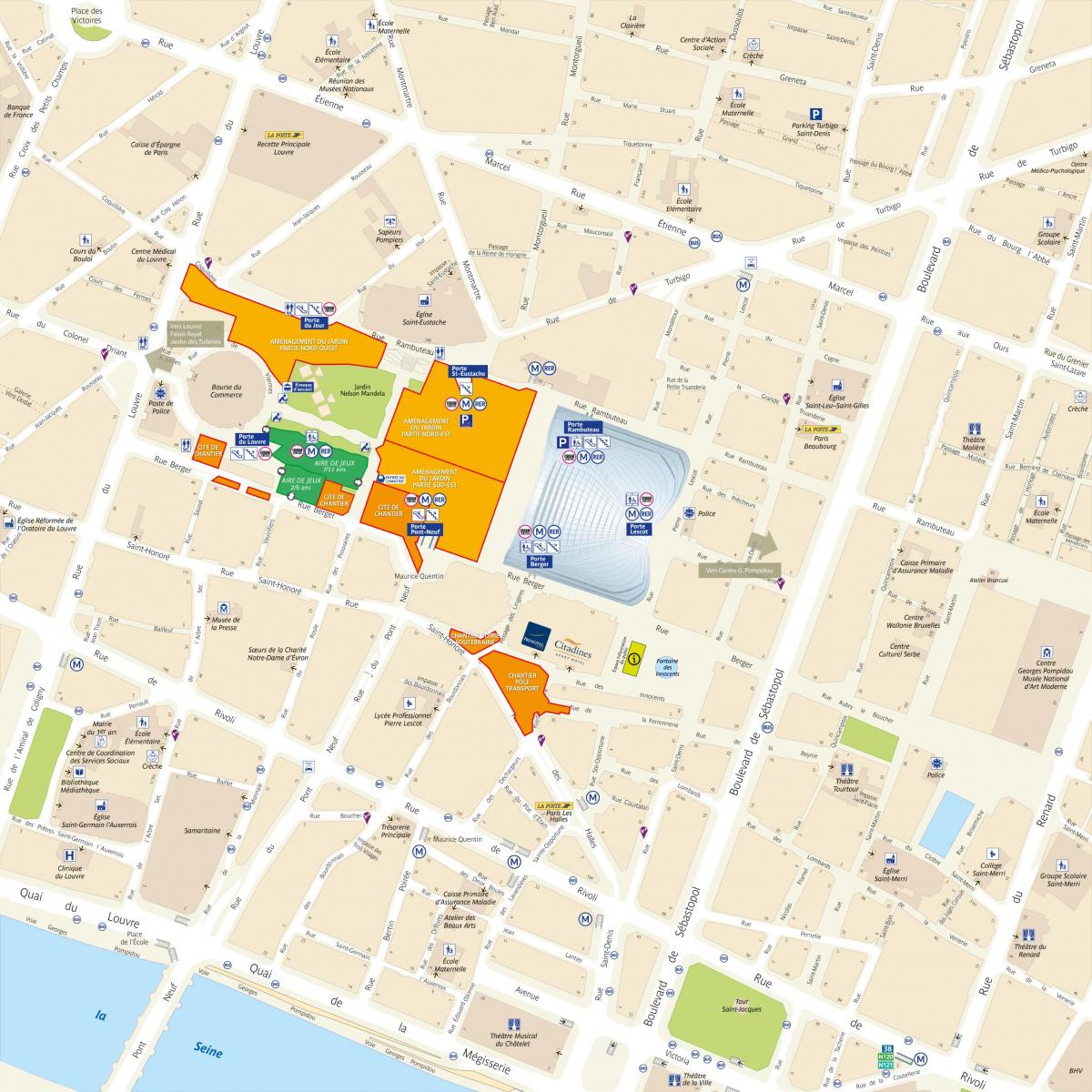 Kaart van het District Les Halles