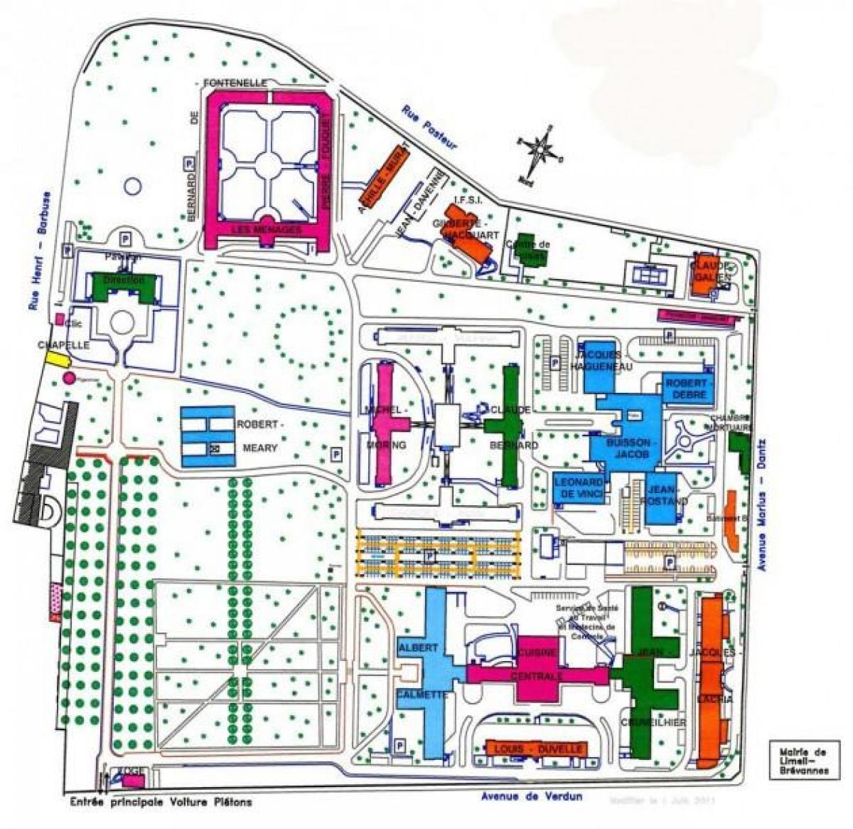 Kaart van Emile-Roux ziekenhuis