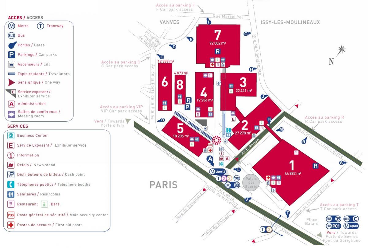 Kaart van Paris expo