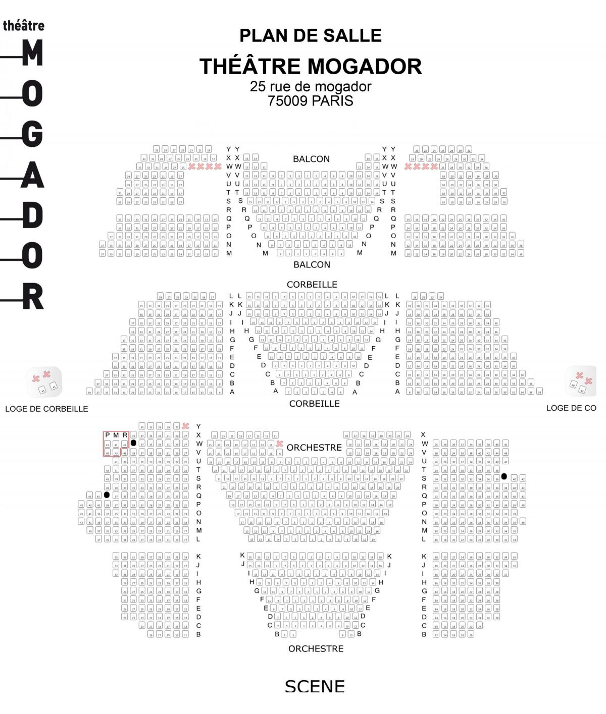 Kaart van Het Théâtre Mogador
