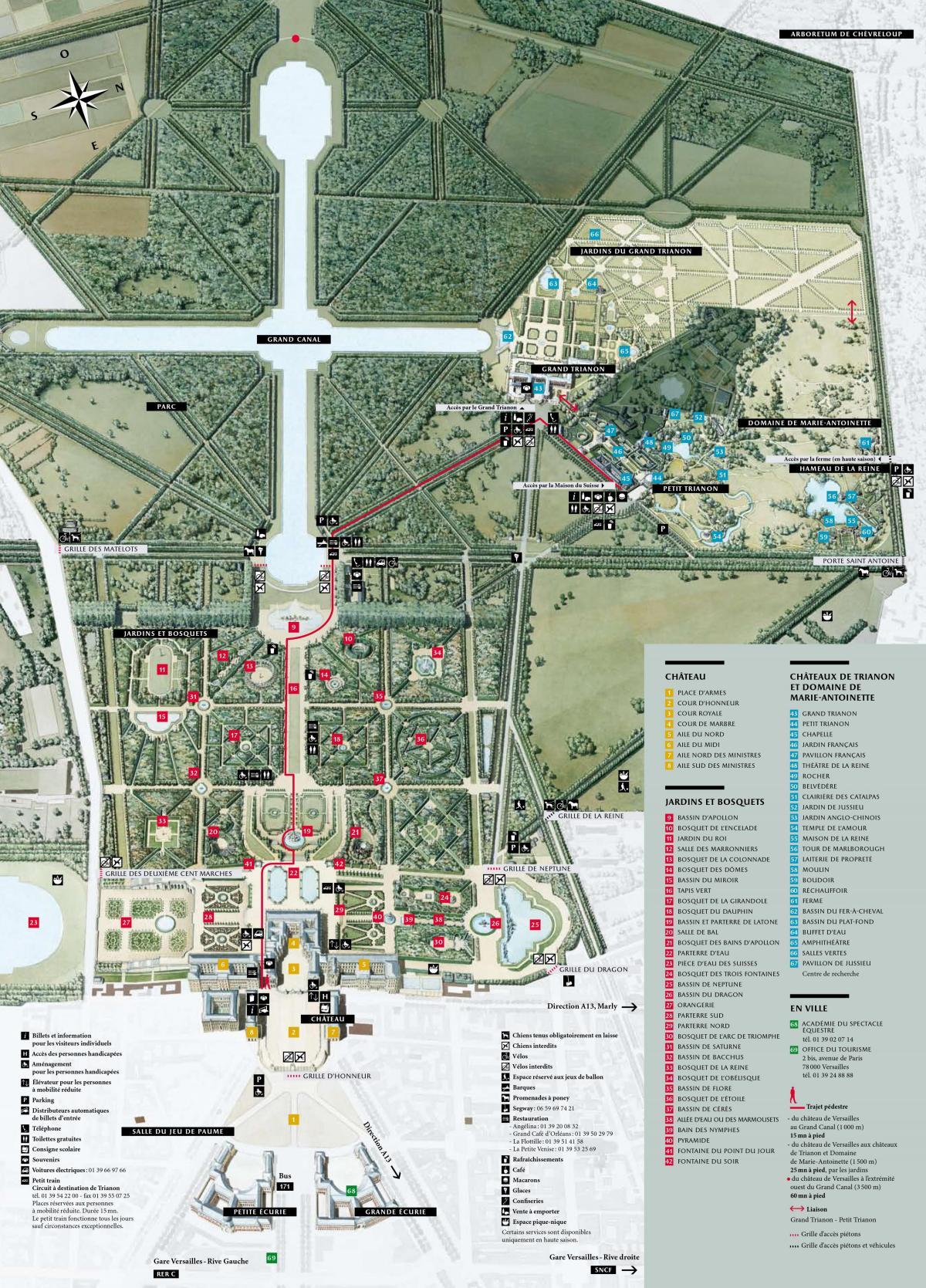 Kaart van het Paleis van Versailles