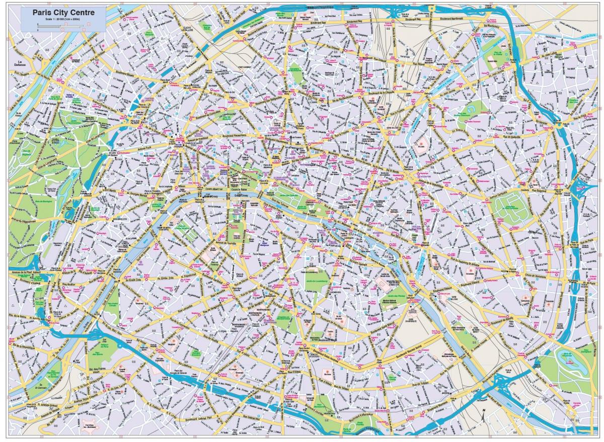 Kaart van Paris city center