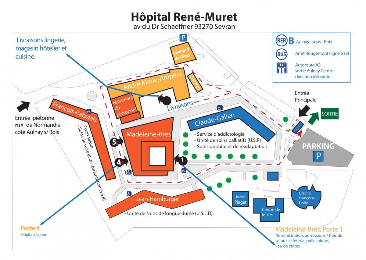 Kaart van René-Muret ziekenhuis