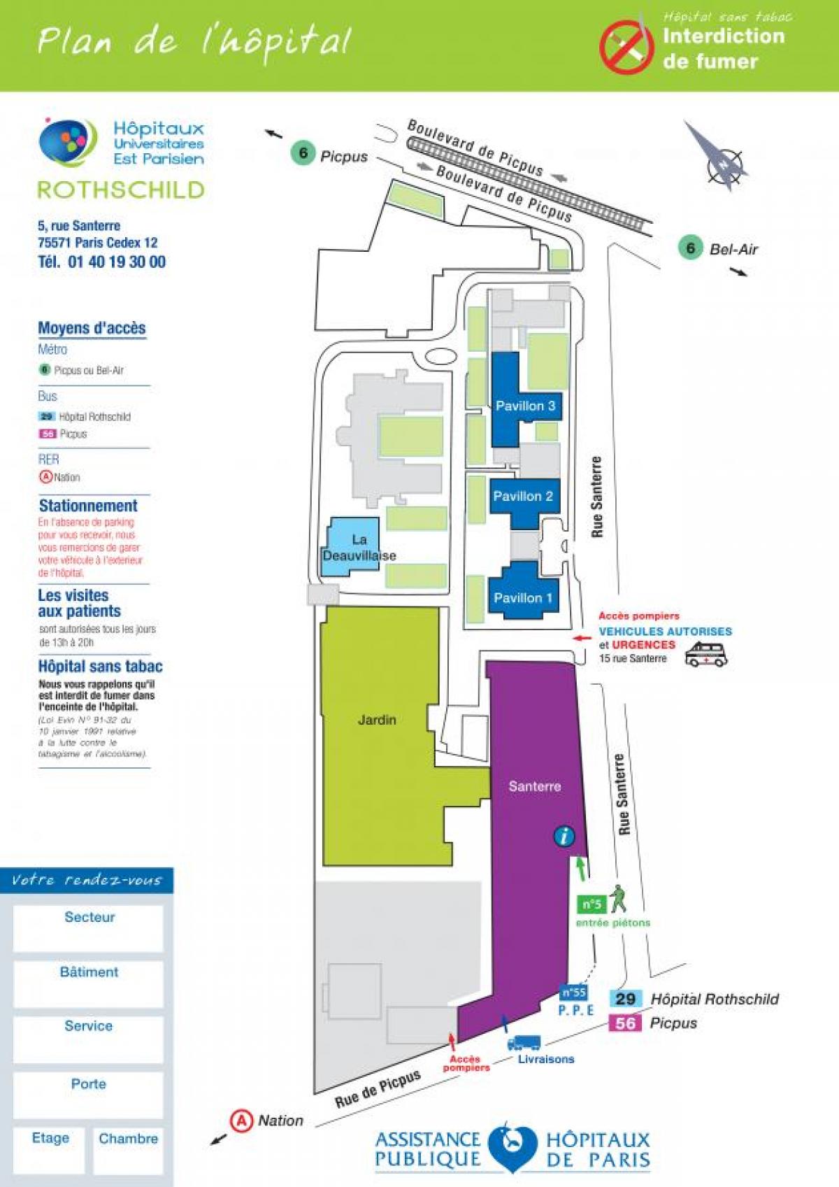 Kaart van Rothschild ziekenhuis