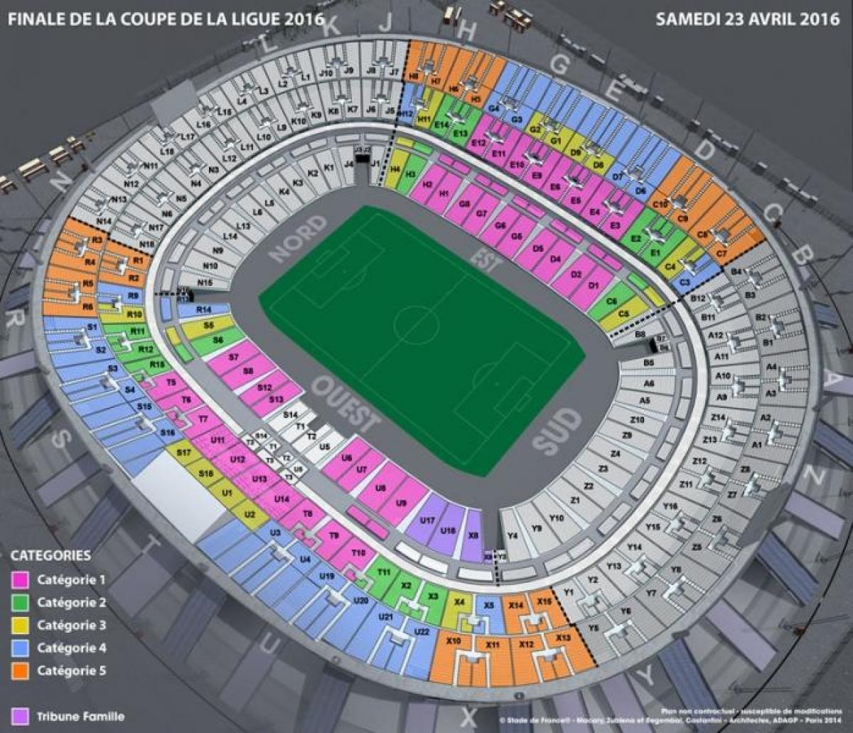 Kaart van het Stade de France Voetbal