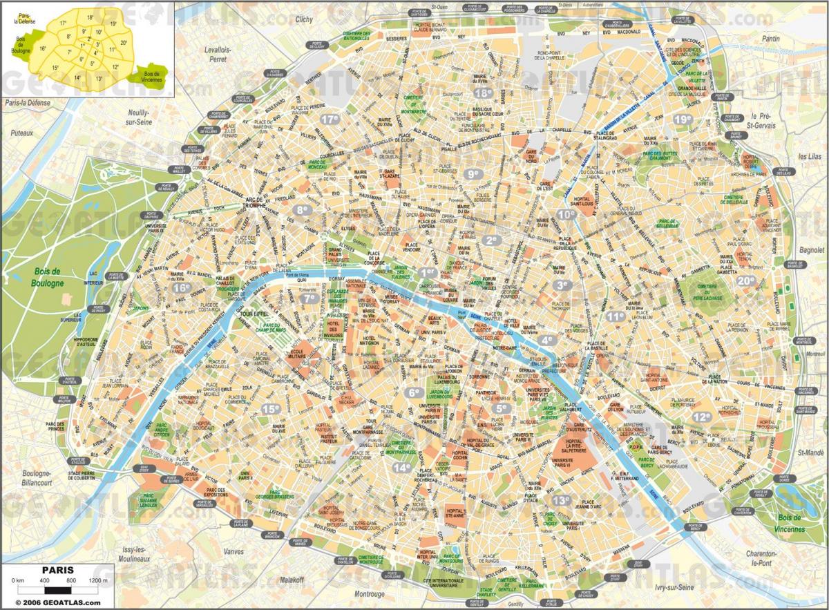Kaart van de Straten van Parijs