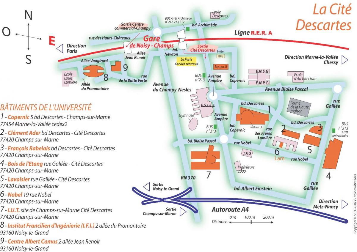 Kaart van Univesity Paris Descartes