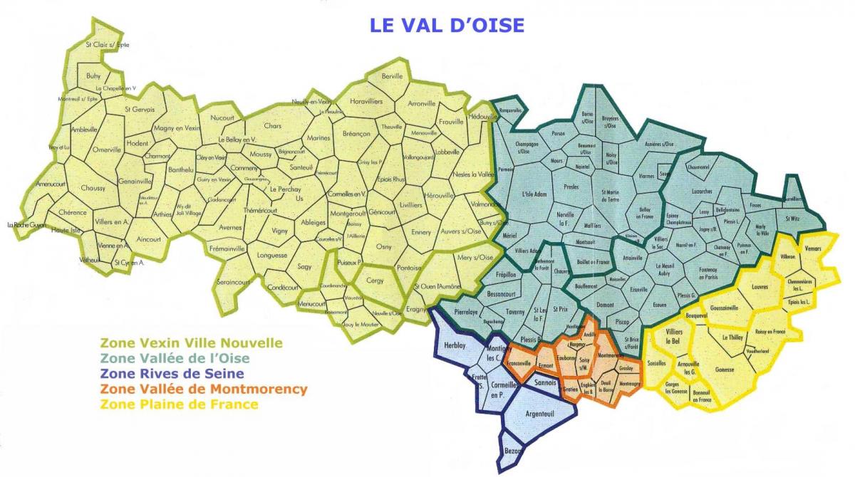 Kaart van Val-d ' Oise