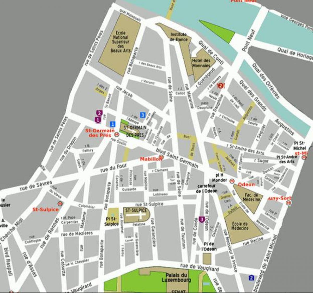 Kaart van de Wijk Saint-Germain-des-Pres