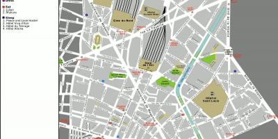 Kaart van het 10e arrondissement van Parijs