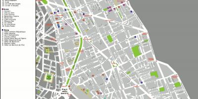 Kaart van de 11e arrondissement van Parijs