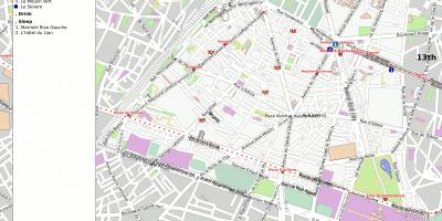 Kaart van het 14e arrondissement van Parijs