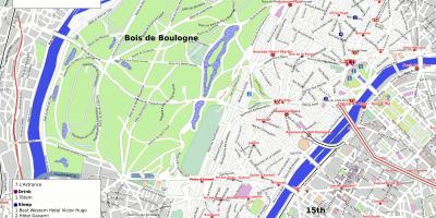 Kaart van de 16e arrondissement van Parijs