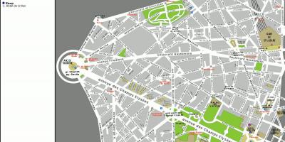Kaart van 8e arrondissement van Parijs