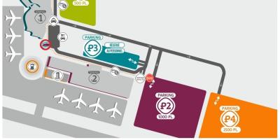 Kaart van Beauvais parkeren op de luchthaven