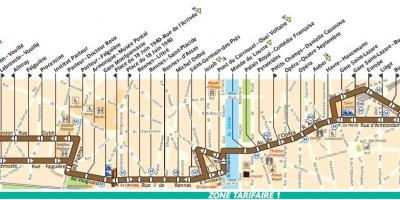 Kaart van de bus Parijs lijn 95