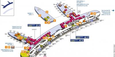 Kaart van CDG vliegveld terminal 2F