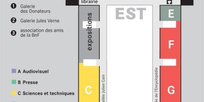 Kaart van De Bibliothèque nationale de France - verdieping 1