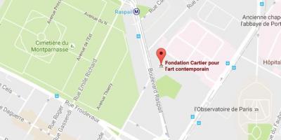 Kaart van de Fondation Cartier
