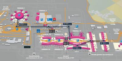 Kaart van de luchthaven Roissy en is