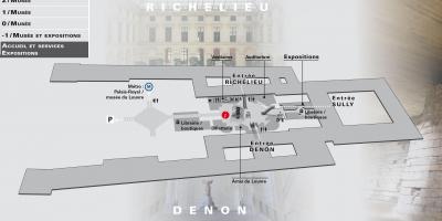 Kaart van Het Louvre Museum Niveau -2