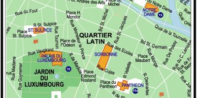 Kaart van Het quartier Latin van Parijs