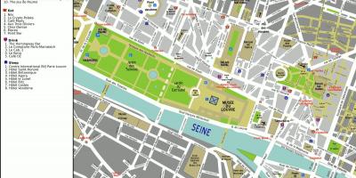 Kaart van het 1ste arrondissement van Parijs
