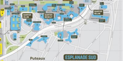 Kaart van La Défense Zuid Esplanade