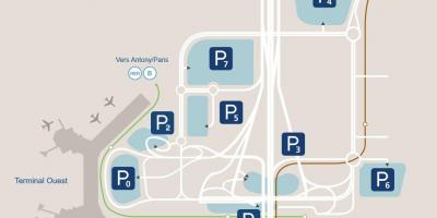 Kaart van Orly airport parking