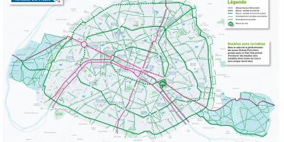 Kaart van Parijs op de fiets