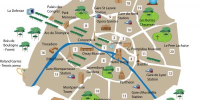 Kaart van Parijs musea