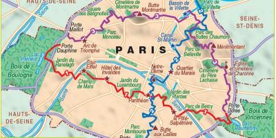 Kaart van Parijs wandelen