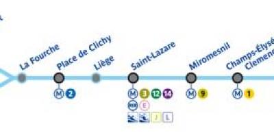 Kaart van Paris metro lijn 13