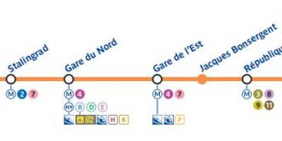 Kaart van Paris metro lijn 5